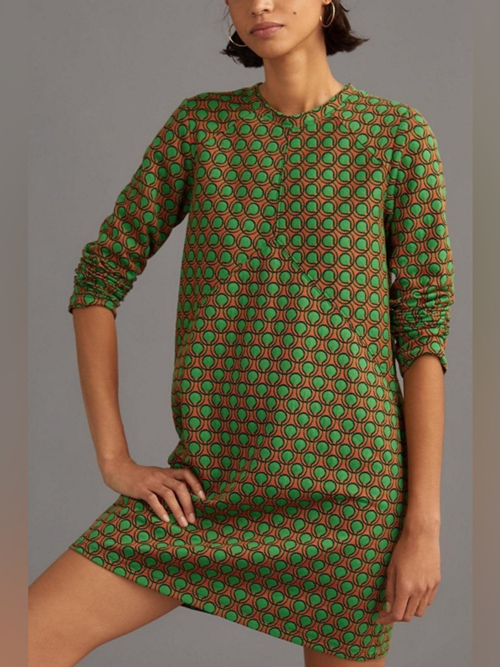 Anthropologie Maeve Jacquard Geometric Shift Mini Dress
